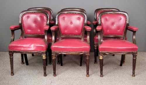 Appraisal: A set of six late Victorian mahogany framed spoon back