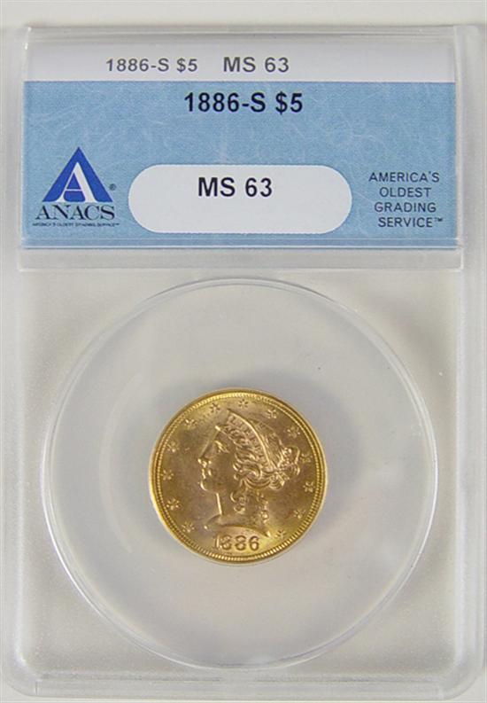 Appraisal: -S Gold Coin Anacs certified and graded MS