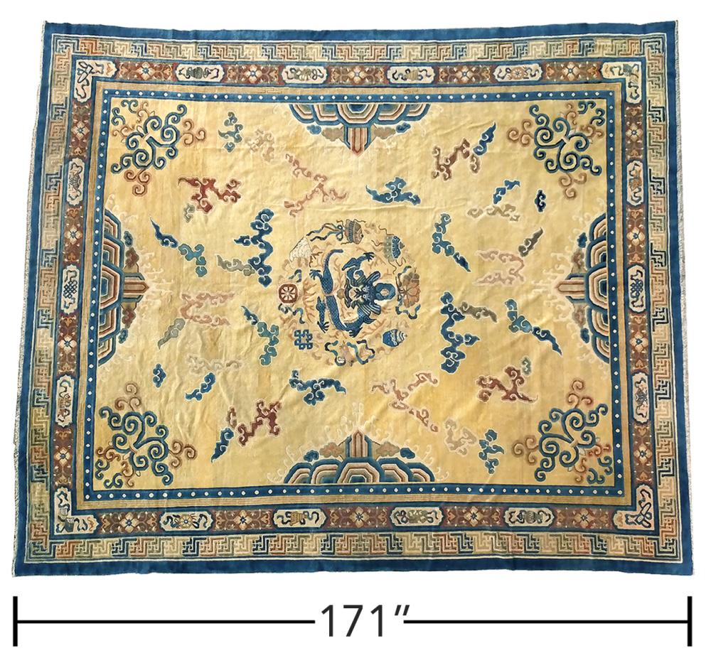 Appraisal: CHINESE PEKING WOOL AND SILK RUGChinese Peking rug of wool