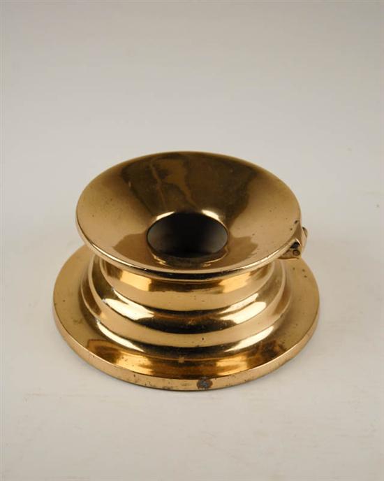 Appraisal: A Heavy Cast Brass Spittoon with a hinged lid and