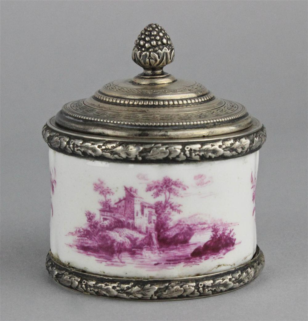 Appraisal: A FRENCH SILVER-MOUNTED PORCELAIN JAR fully marked and stamped Risler