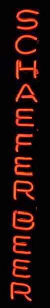 Appraisal: Schaefer Vertical Neon Sign Description s Red neon mounted on