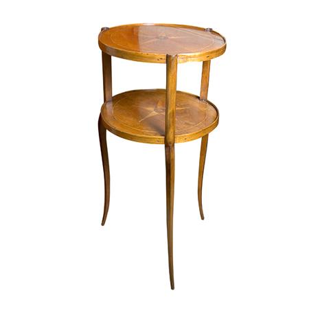 Appraisal: Continental Fruitwood Two-Tier Side Table Estimate -