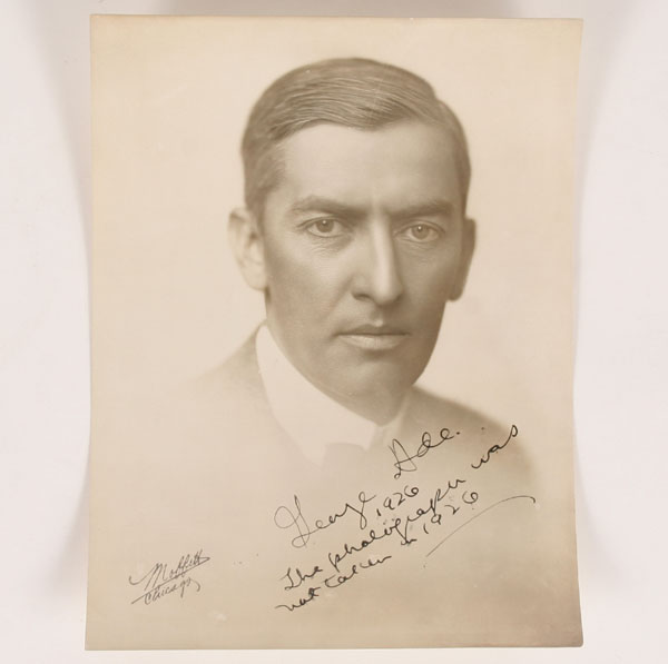 Appraisal: Three George Ade autographs A x photo signed by Ade