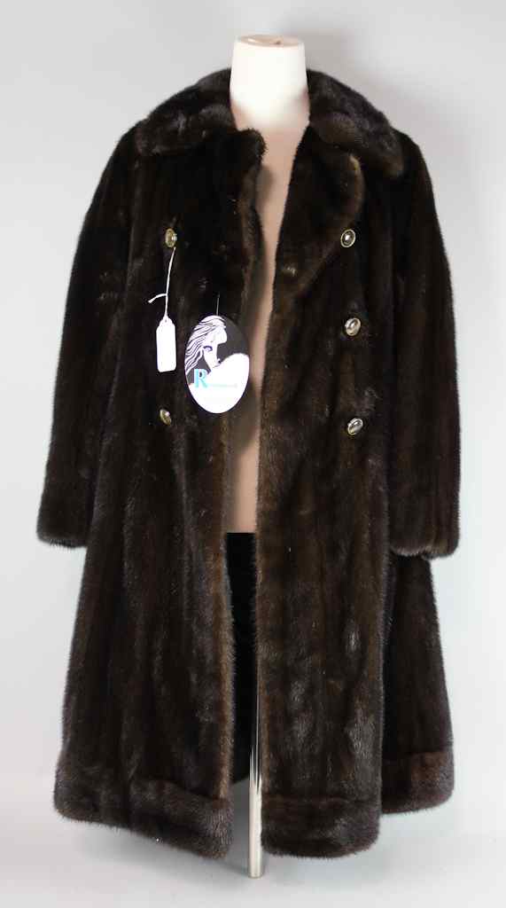 Appraisal: PROJANSKY'S FURS WHITE PLAINS NY DOUBLE BREASTED MINK COAT dark