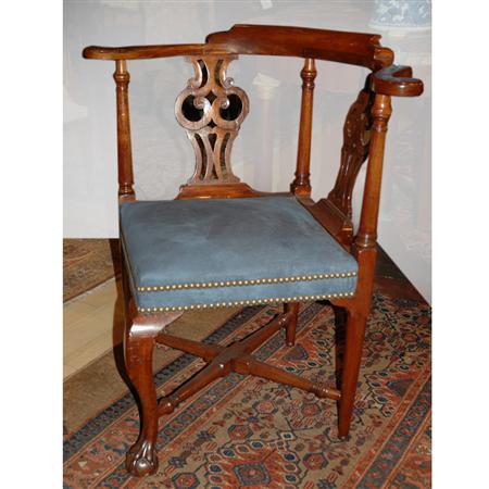 Appraisal: George II Mahogany Corner Chair Estimate -