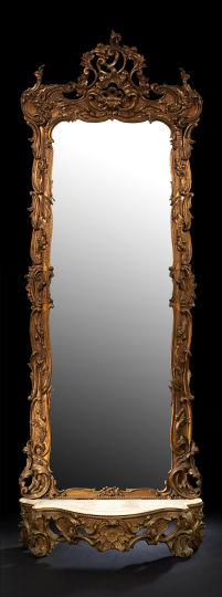 Appraisal: Monumental American Rococo Revival Giltwood Pier Mirror third quarter th