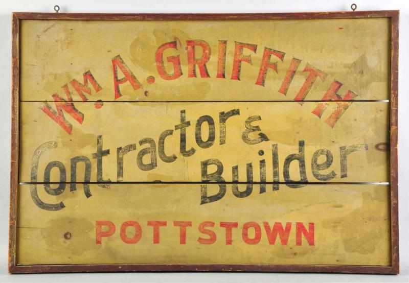 Appraisal: Woden Pottstown PA Trade Sign Circa s to s Advertising