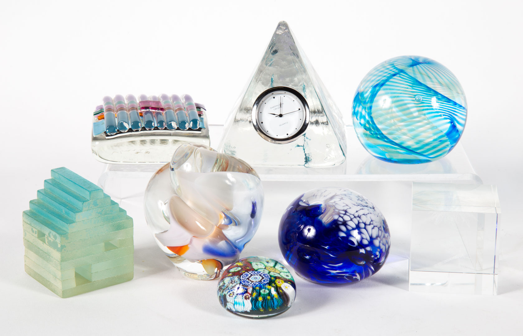 Appraisal: a Set of eight glass paperweights eight assorted paperweights of