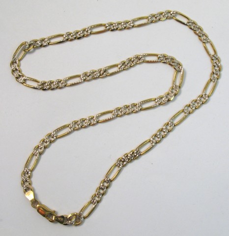 Appraisal: FOURTEEN KARAT GOLD CHAIN NECKLACE The white and yellow gold