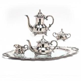 Appraisal: A German Sterling Silver Tea Coffee Service the five piece