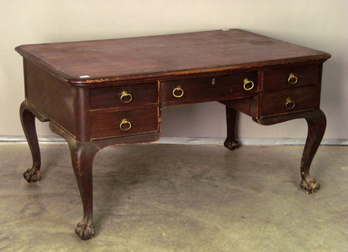 Appraisal: Chippendale style mahogany partners desk ca h w d