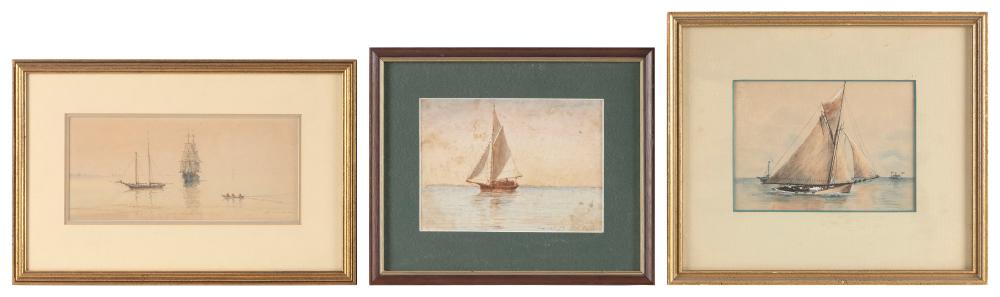 Appraisal: THREE WATERCOLORS OF MARITIME SCENES FIRST QUARTER OF THE TH