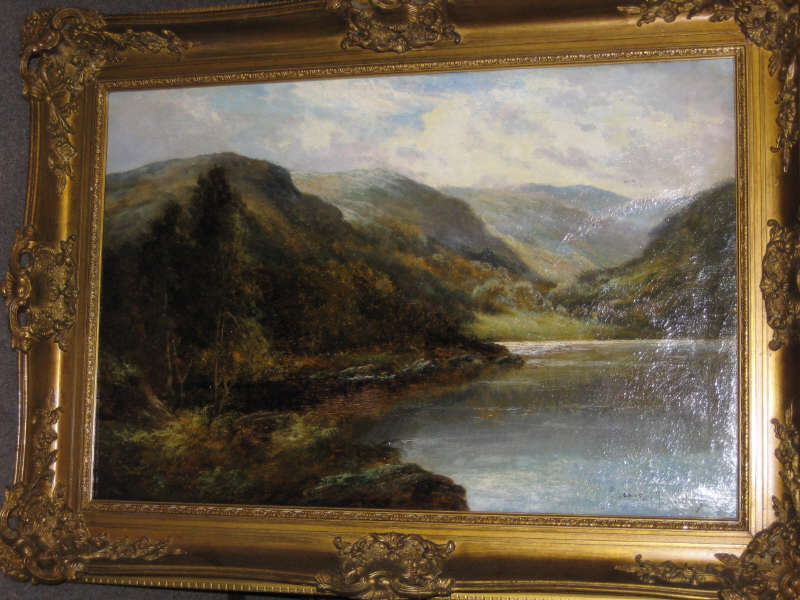 Appraisal: CHARLES MCKINLEY BRITISH TH CENTURY Mountain lake scene oil on