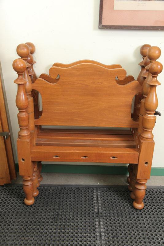 Appraisal: TWO CANNONBALL TWIN BEDS Maple with shaped splats and turned