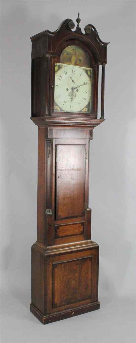 Appraisal: An early th century mahogany and oak eight day longcase