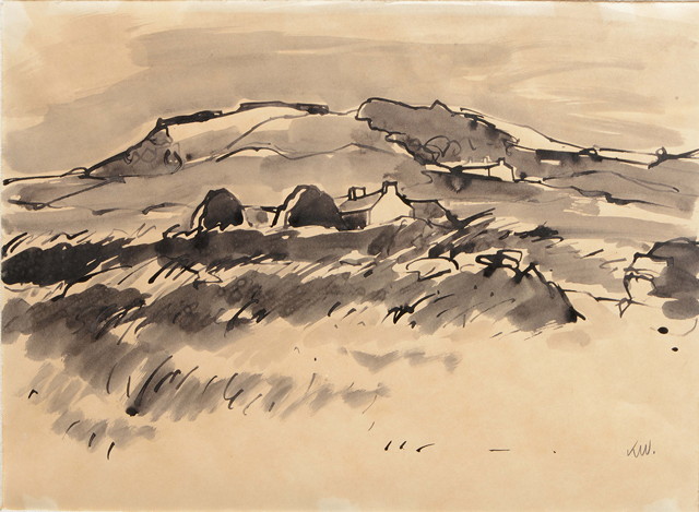 Appraisal: Kyffin Williams British - 'Farms Aberffraw'initialled lower right ink and