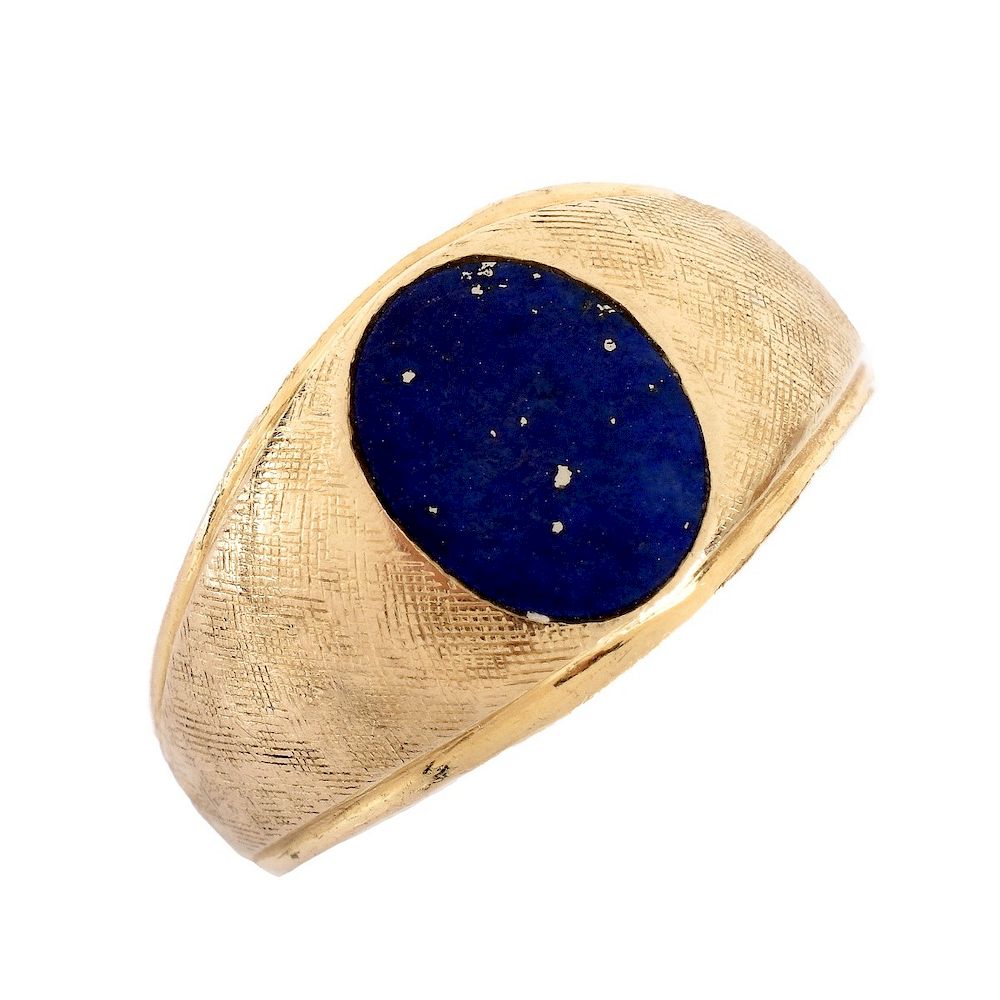 Appraisal: Man's Vintage Lapis and K Ring Man's Vintage Lapis Lazuli