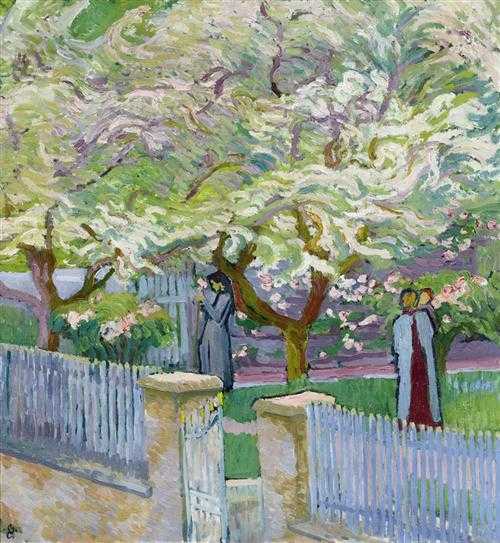 Appraisal: GIACOMETTI GIOVANNI Stampa - Glion Garden in spring Oil on