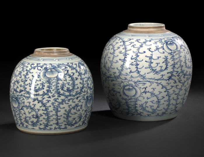 Appraisal: Chinese Blue-and-White Porcelain Ginger Jar fourth quarter th century the