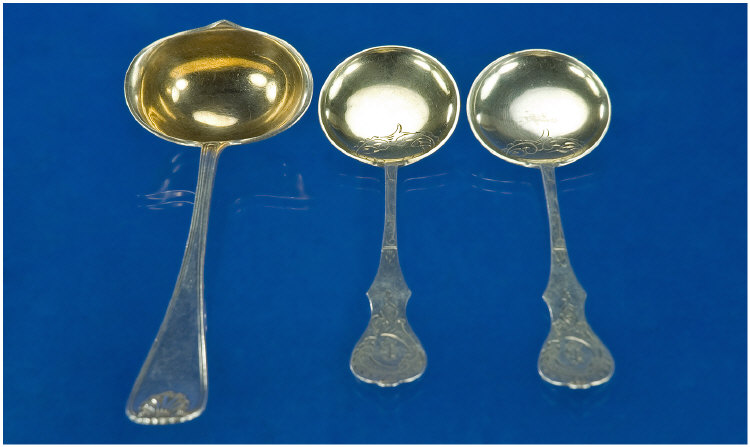 Appraisal: Norwegian Silver Flatware Comprising A Pair Of Sauce Spoons Hallmarked