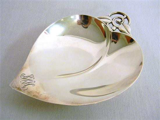 Appraisal: STERLING Tiffany leaf form nut dish oz