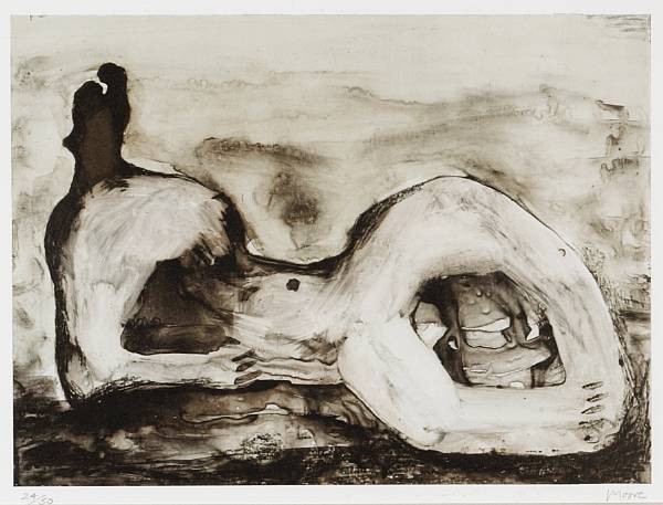 Appraisal: Henry Moore British - Reclining Figure Cave C Lithograph printed