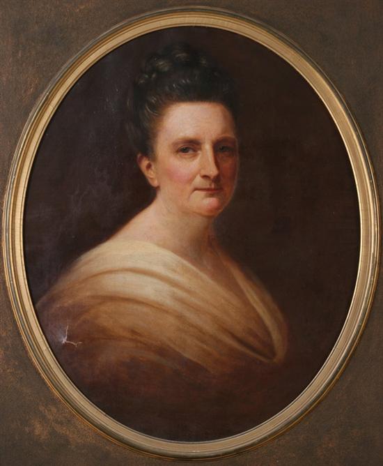 Appraisal: CONTINENTAL SCHOOL th century PORTRAIT OF ELIZABETH HOLLINGSWORTH LYMAN oil