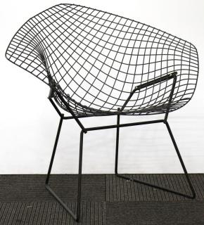 Appraisal: Manner of Harry Bertoia Knoll Black Diamond Chair Mid-century Modern