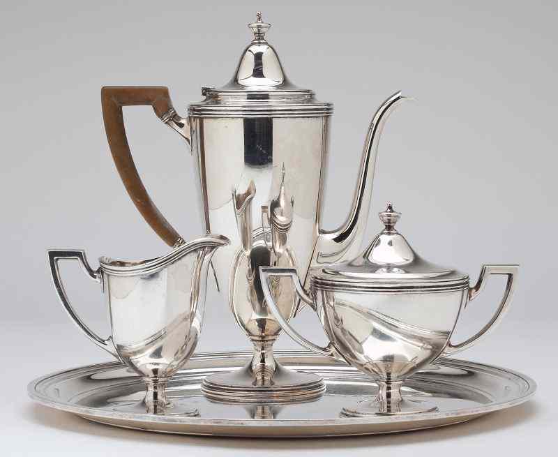 Appraisal: Tiffany Co Sterling Silver Demitasse Set pieces including demitasse pot