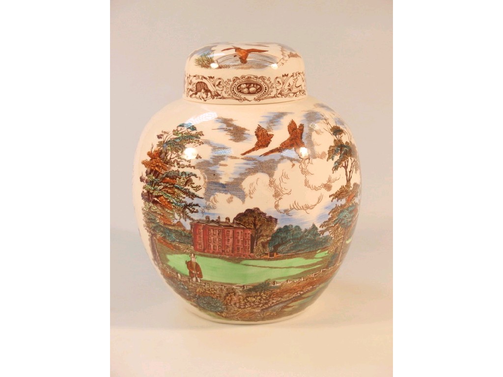 Appraisal: A thC Masons pottery ginger jar and cover printed and