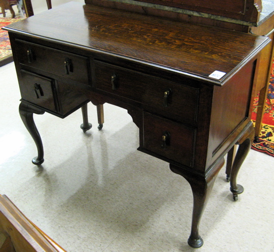 Appraisal: DARK OAK WRITING DESK Queen Anne Revival English early th