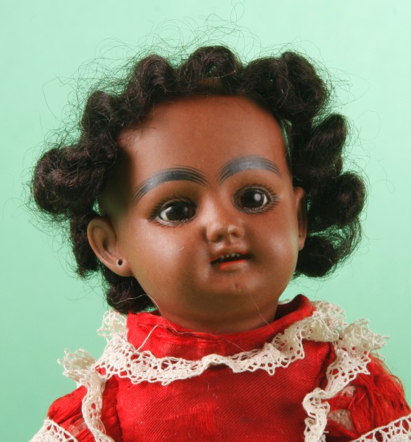 Appraisal: Black S - H DEP St doll Stationary brown eyes