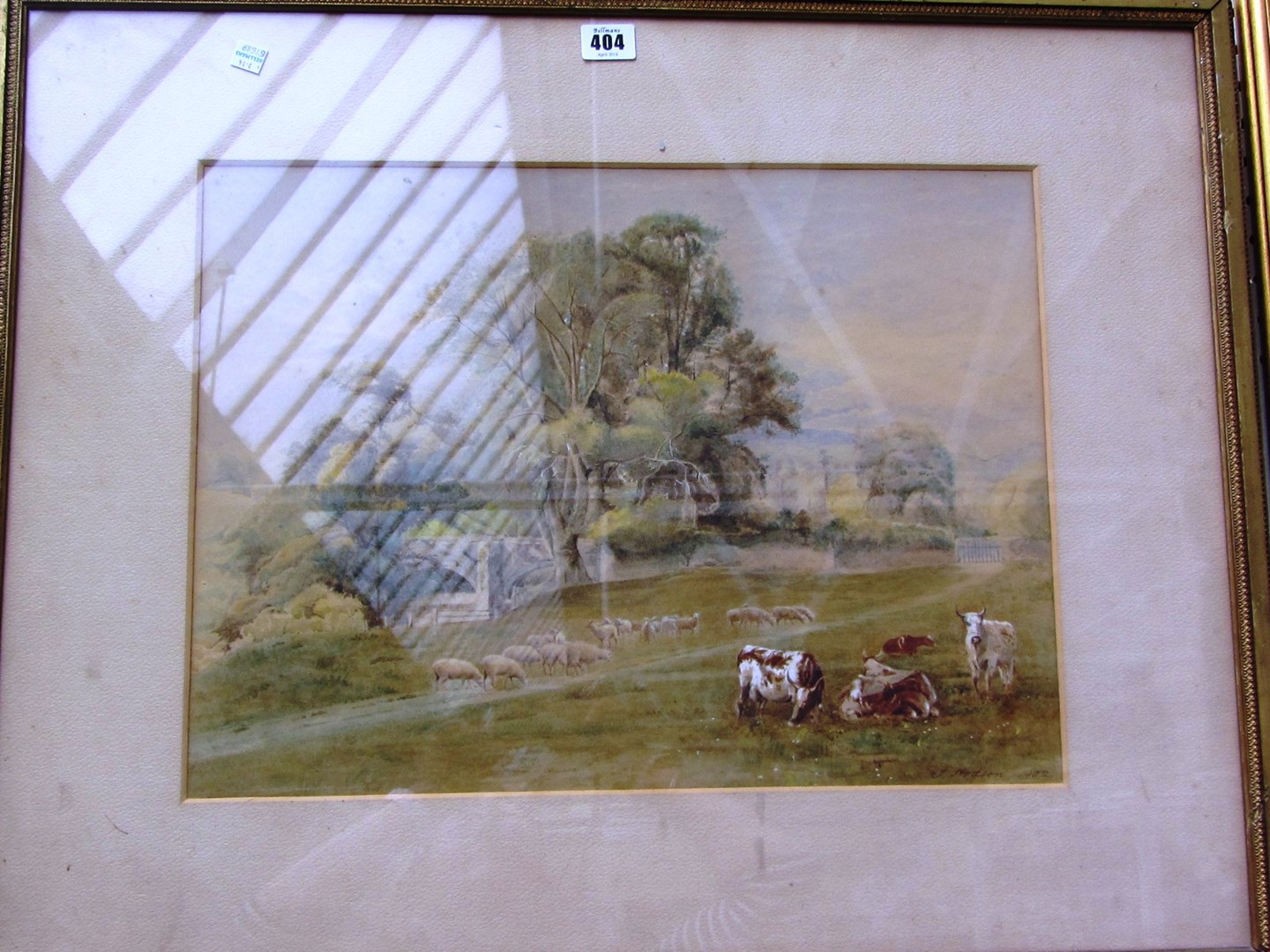 Appraisal: J Hodson early th century cattle and sheep grazing a