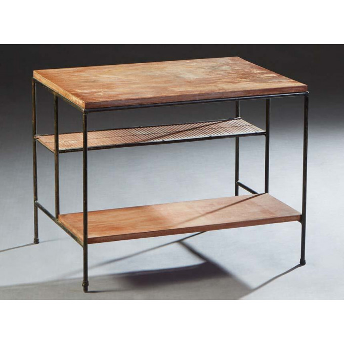 Appraisal: Paul McCobb Iron and Birch Planner Group Side Table by