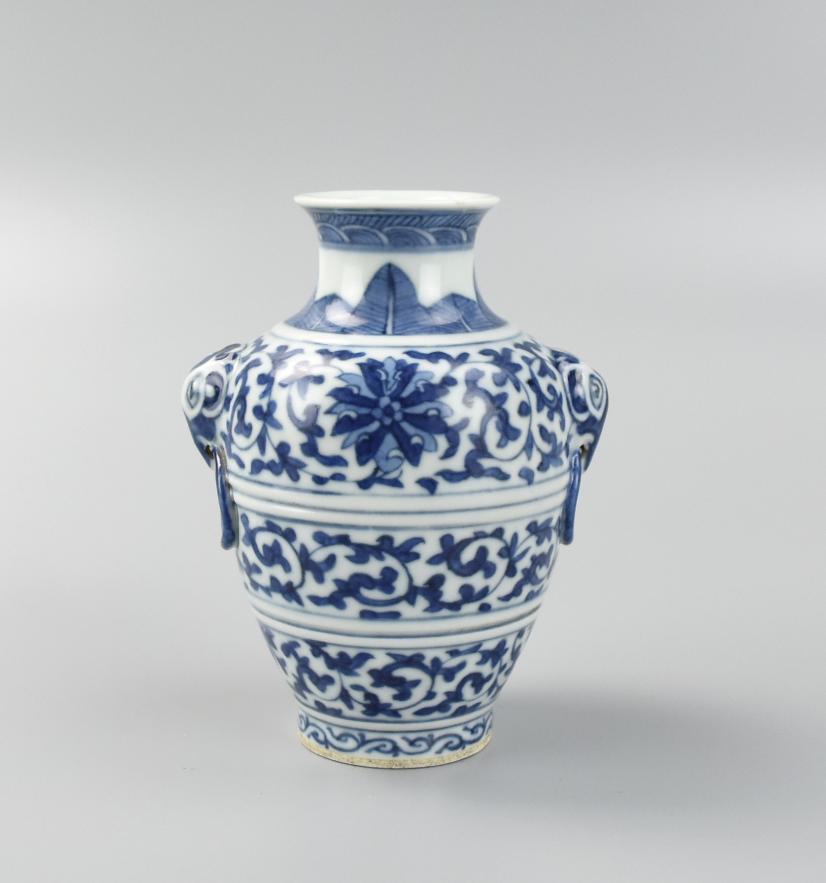 Appraisal: CHINESE BLUE AND WHITE VASE W QIANLONG MARK Chinese Qianlong