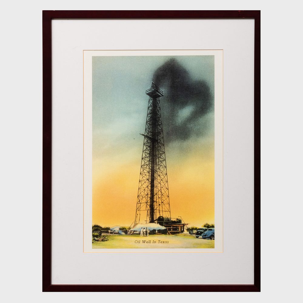 Appraisal: th Century School Oil Well in Texas Photomechanical reproduction x