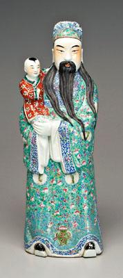 Appraisal: Chinese famille rose figure porcelain bearded man in robe with