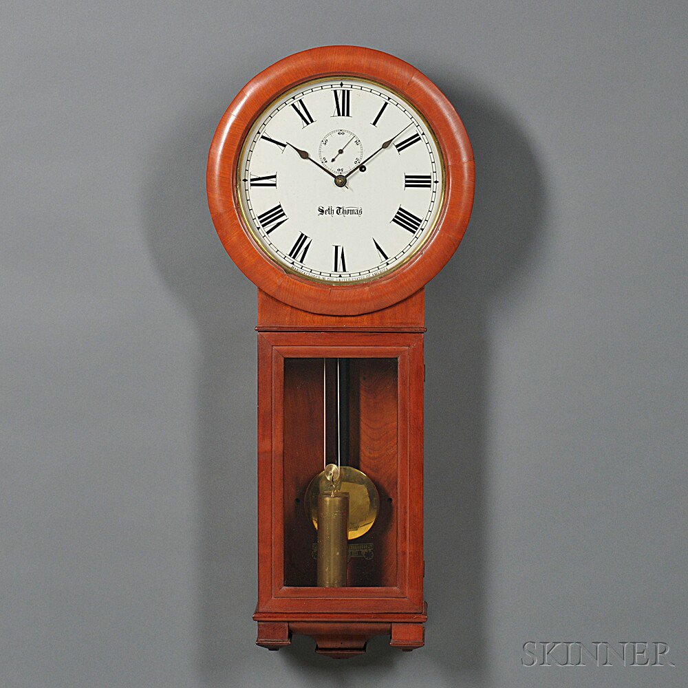 Appraisal: Seth Thomas Cherry No Regulator Thomaston Connecticut c glazed wooden