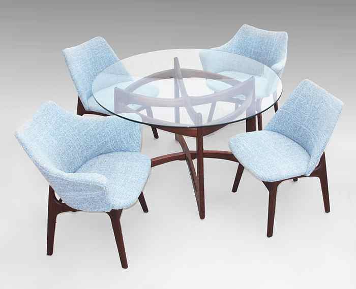 Appraisal: ADRIAN PEARSALL CRAFT ASSOCIATES DINING TABLE AND CHAIRS Table model