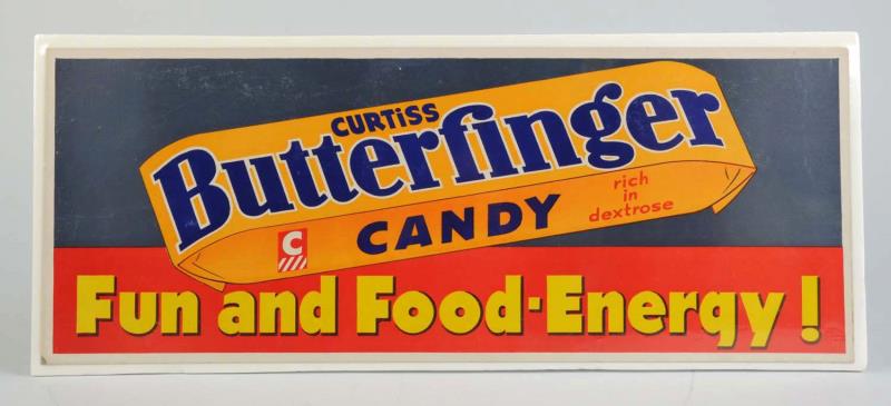 Appraisal: Butterfinger Candy Trolley Sign This cardboard Butterfinger trolley sign is