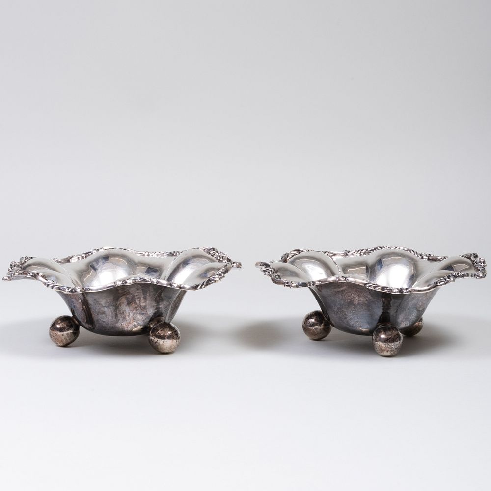 Appraisal: Pair of Lilyan Mexican Silver Footed Bowls Marked 'Sterling' x