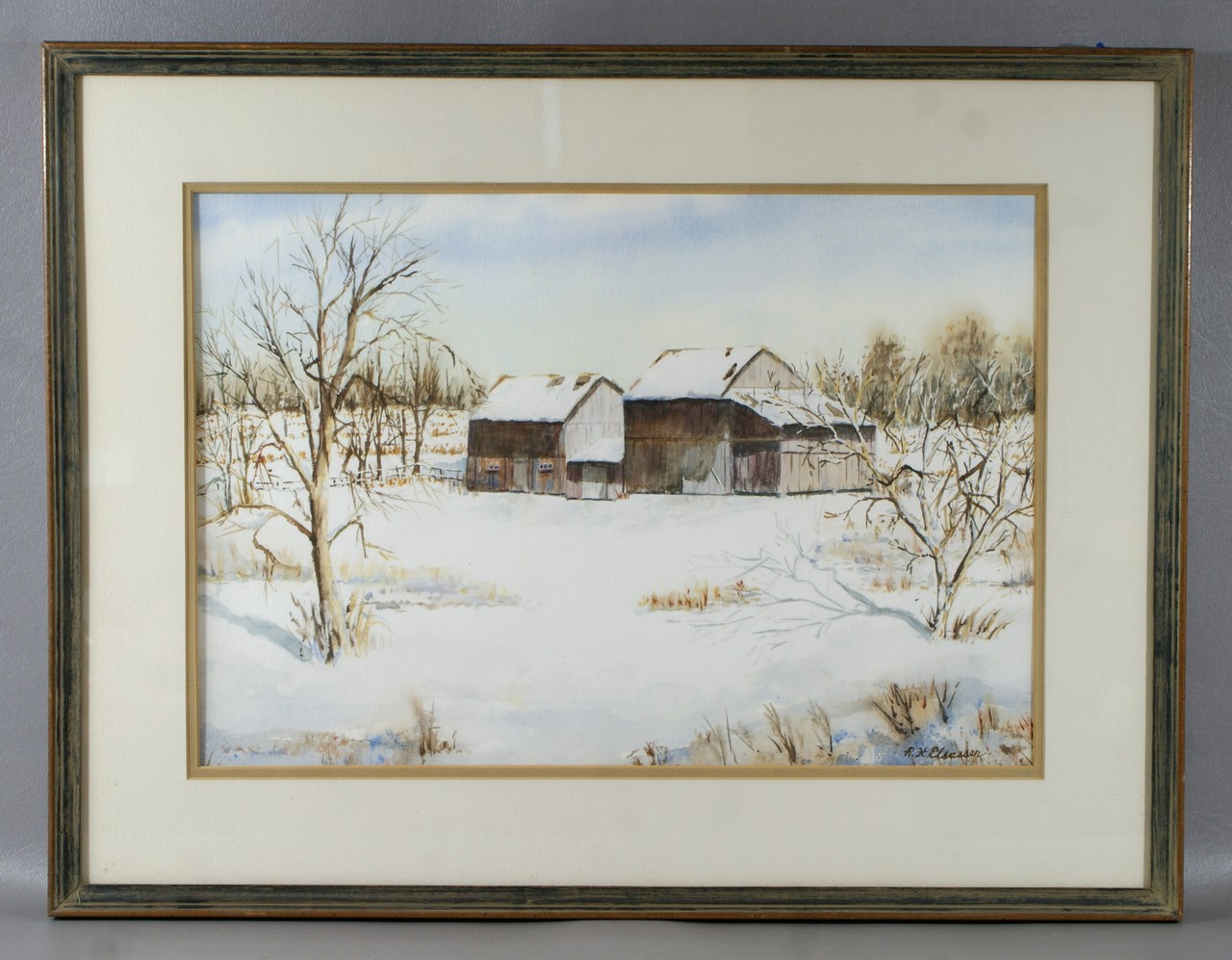 Appraisal: R Elsasser American DE thc w c Barn in Snow