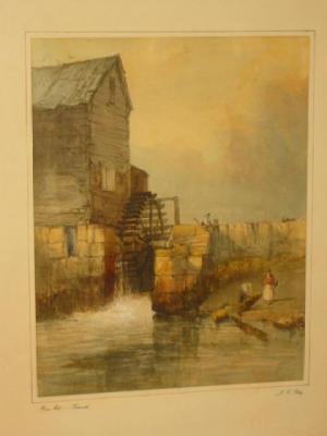 Appraisal: JAMES GEORGE PHILIP - Bar Mill Falmouth watercolour and pencil