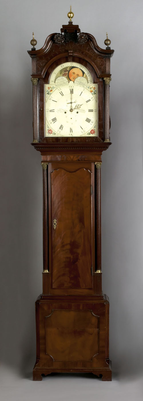 Appraisal: George III mahogany tall case clock late th c the