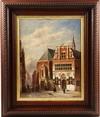 Appraisal: OOP - Dutch Street Scene on oak panel by Petrus