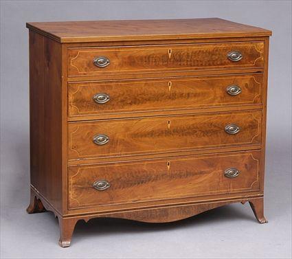 Appraisal: FEDERAL INLAID MAHOGANY CHEST OF DRAWERS Top with inlaid edge