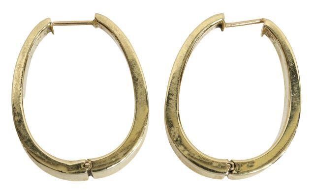 Appraisal: pair Estate kt yellow gold hinged hoop earrings hallmarked M