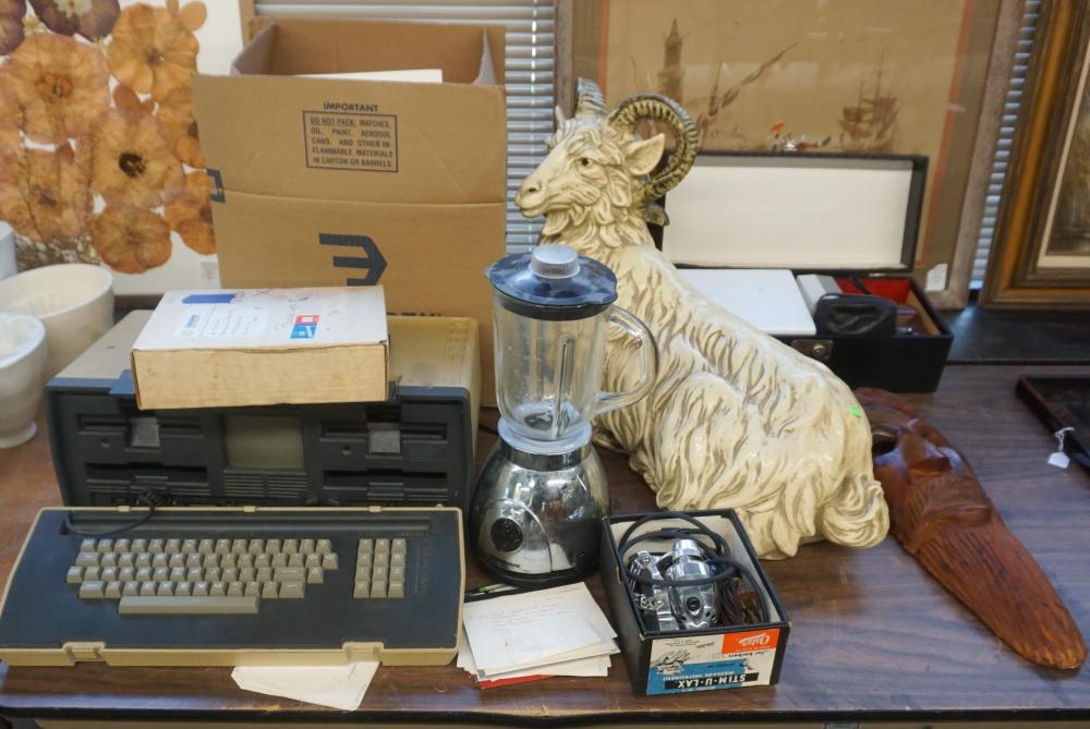 Appraisal: OSBORN PORTABLE COMPUTER CERAMIC FIGURE OF A RAM AND OTHER