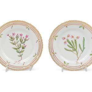 Appraisal: Two Royal Copenhagen Flora Danica Porcelain Bread Plates Circa decorated